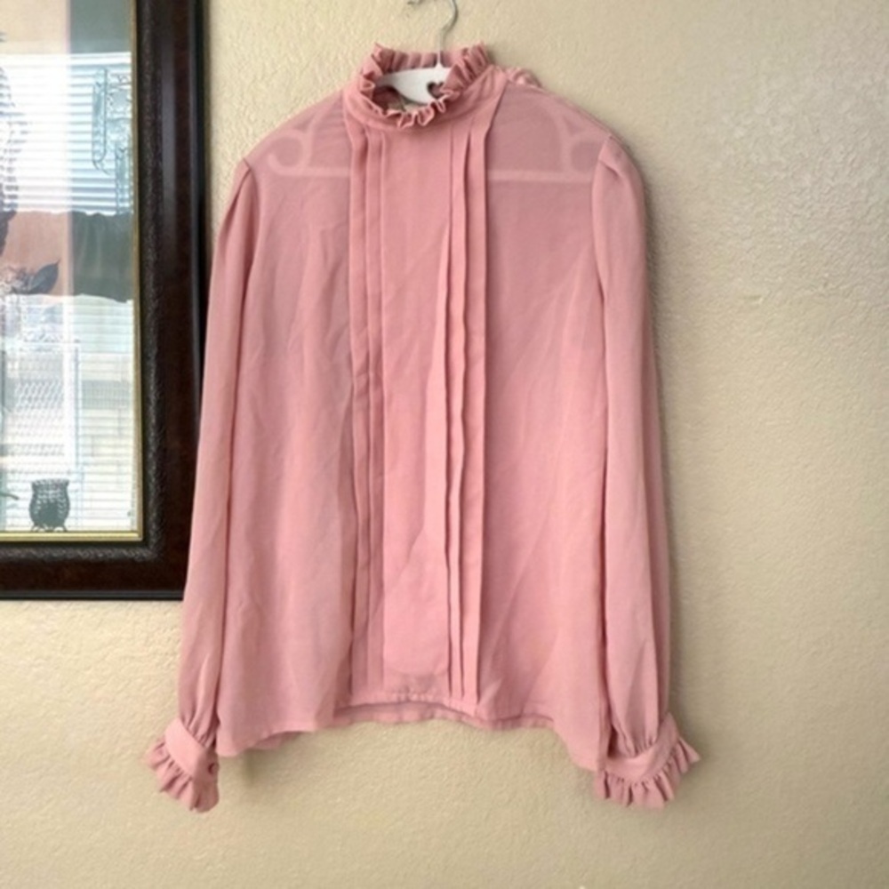 Vintage Sheer Long Sleeve Top Size 9